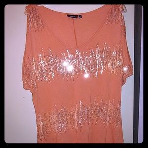 Apt 9 Sequin Cold Shoulder Top